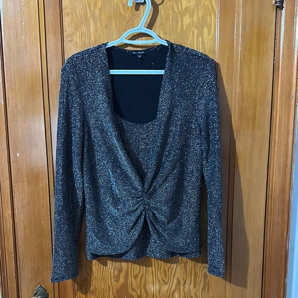 Blu Sage Black Sparkle Women' top sz  large